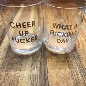 Gold Text Whiskey Glass Set